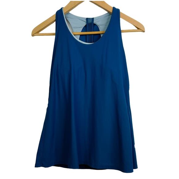Lululemon Cross Conditioning 2-In-1 Tank Medium Support B/C Cup Carbon Blue Sz 4 - Picture 6 of 10